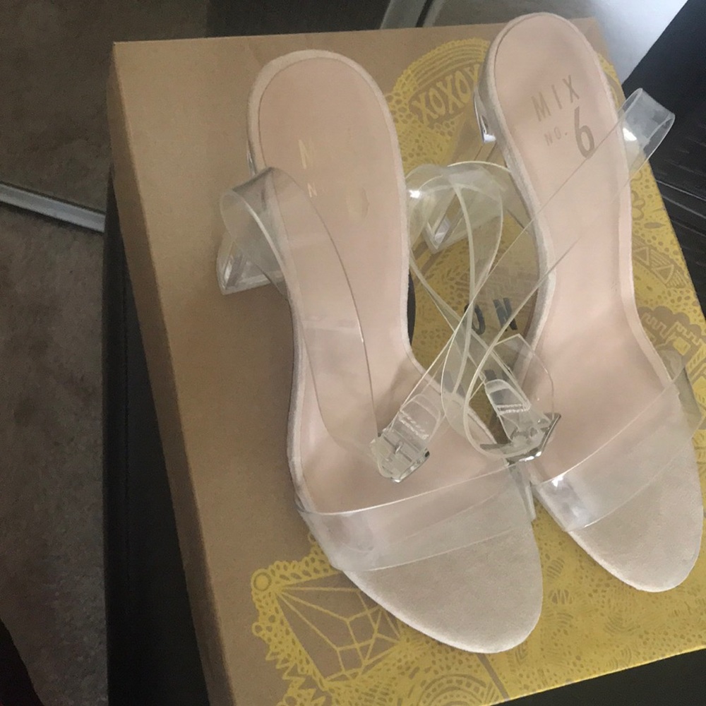 Clear Strappy Sandal Heels